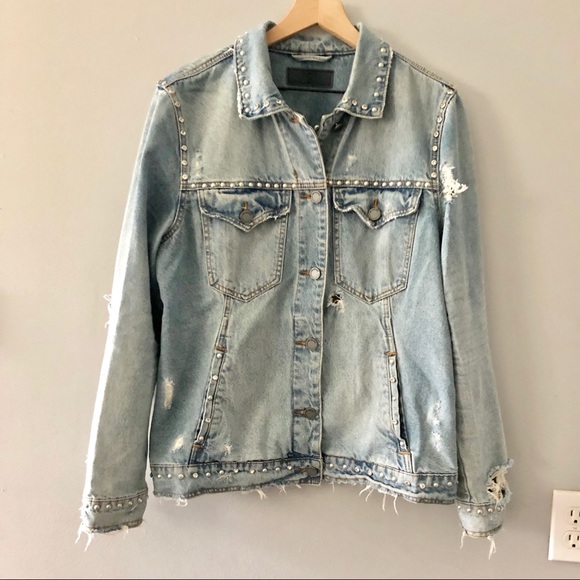 blank nyc studded denim jacket